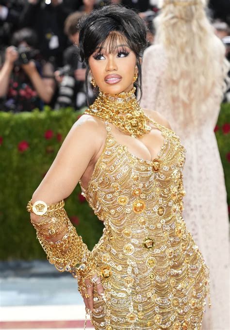 cardi b gold versace.